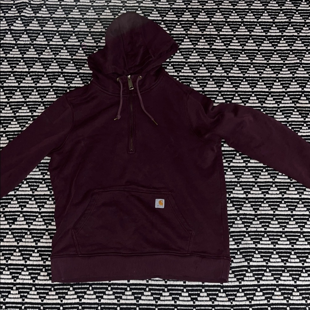 Carhartt Women’s Dark Burgundy Half Zip-Up Sweater